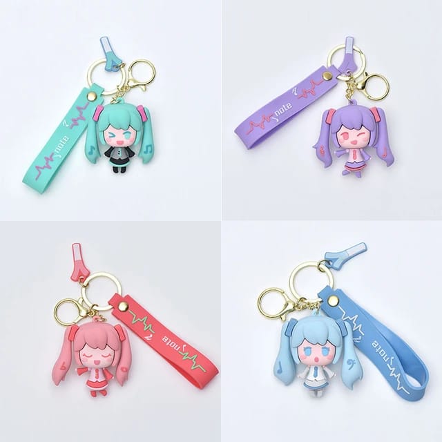 Cute Girl 3D Silicon Keychain With Bagcharm and Strap (Select From Drop Down)