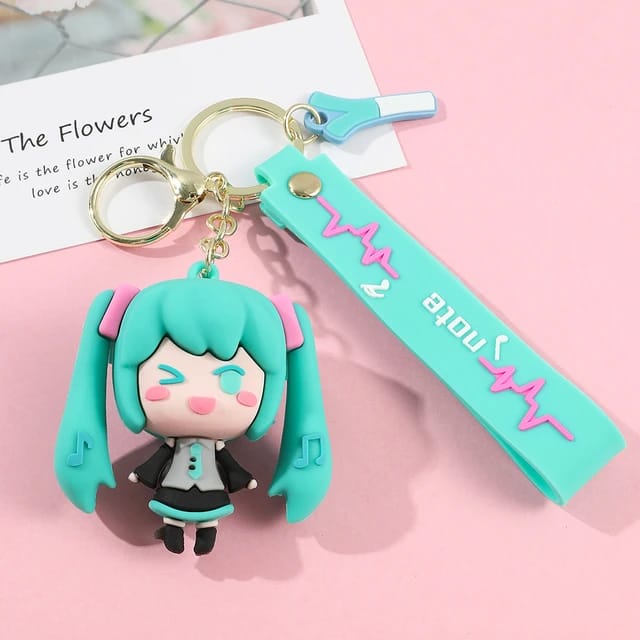 Cute Girl 3D Silicon Keychain With Bagcharm and Strap (Select From Drop Down)