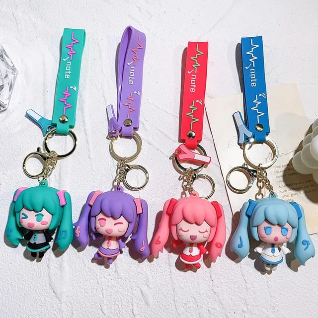 Cute Girl 3D Silicon Keychain With Bagcharm and Strap (Select From Drop Down)