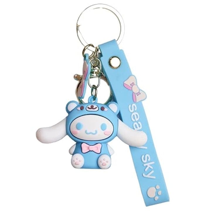 Cute Hello Kitty Cat 3D Silicon Keychain with Bagcharm and Strap (Select From Drop Down)