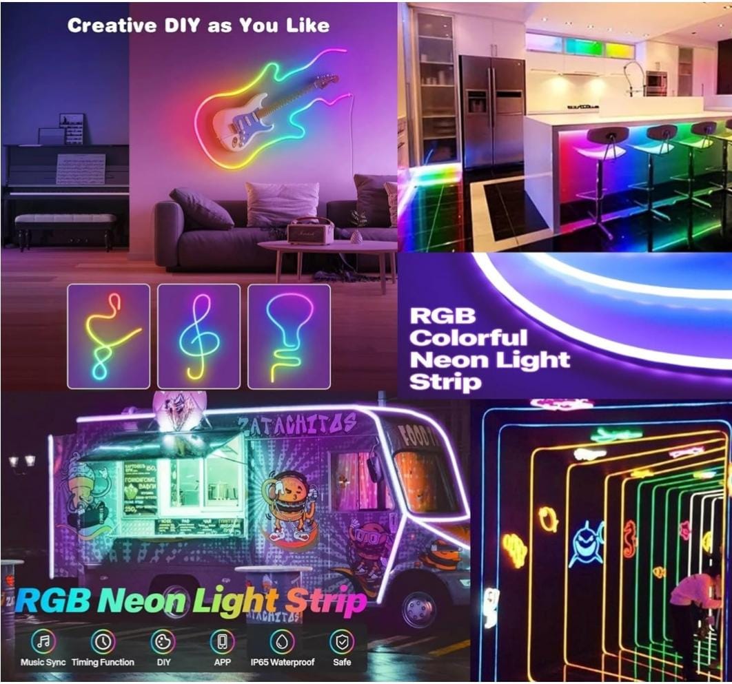 Neon RGB Rope Magic Light - 5 Meters with Remote and APP control.