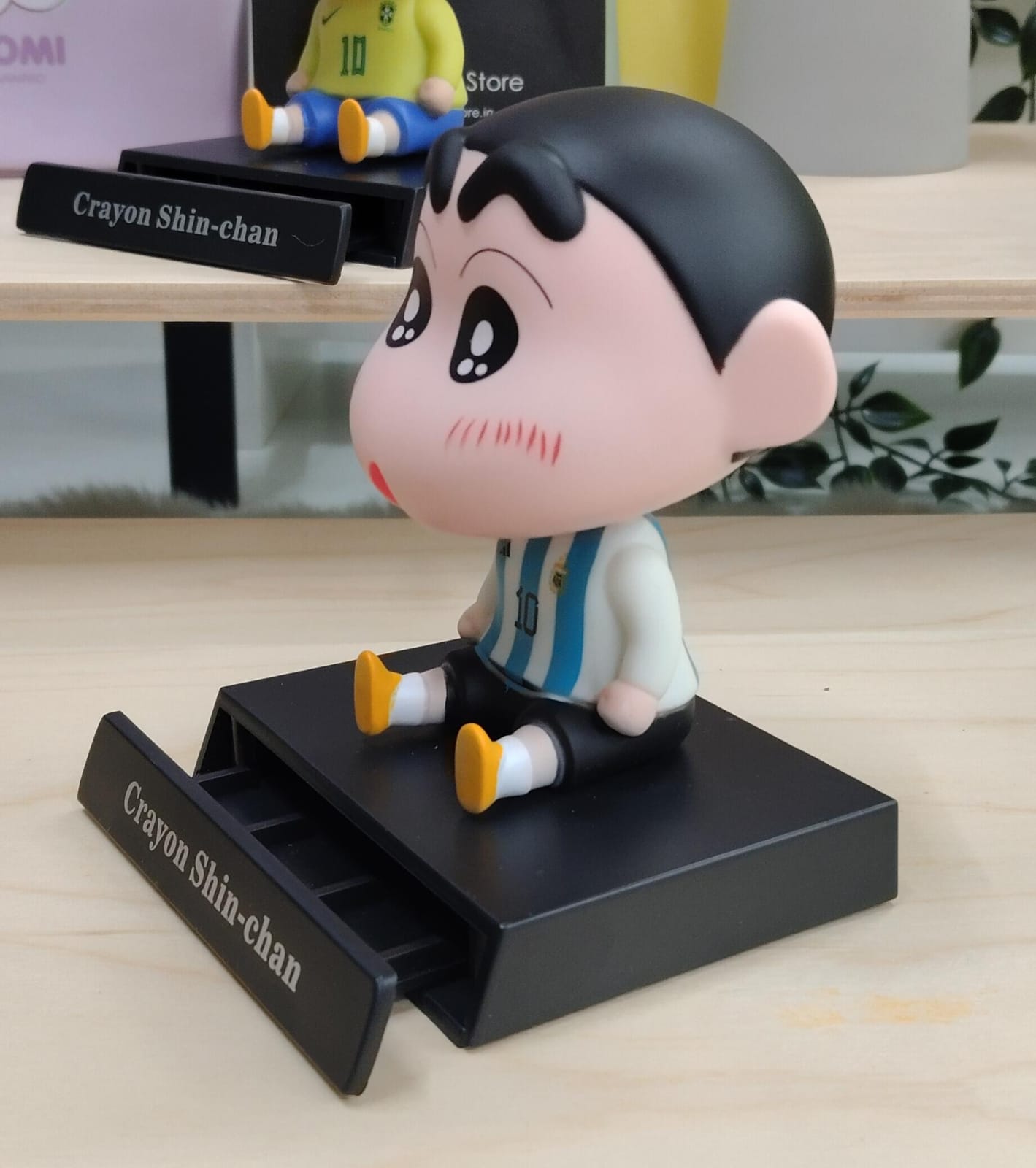 Shinchan Football Players Cosplay Version Bobblehead With Phonestand (Select From Drop Down)