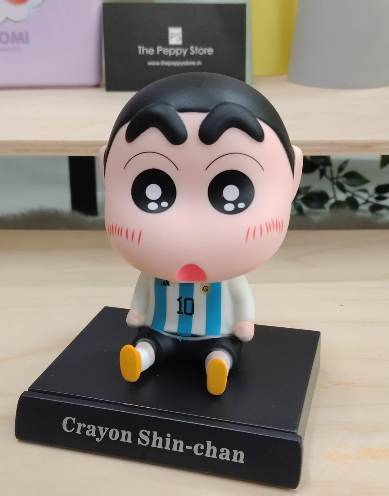 Shinchan Football Players Cosplay Version Bobblehead With Phonestand (Select From Drop Down)