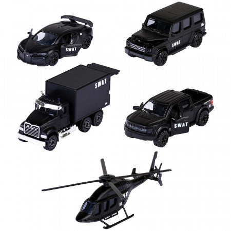 Majorette Swat Series Premium Diecast Car Model - Set of 5 - No Cash On Delivery Allowed On This Product)