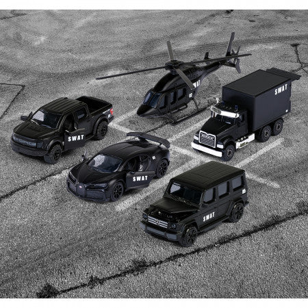 Majorette Swat Series Premium Diecast Car Model - Set of 5 - No Cash On Delivery Allowed On This Product)