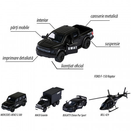 Majorette Swat Series Premium Diecast Car Model - Set of 5 - No Cash On Delivery Allowed On This Product)