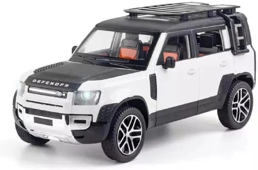 CHE ZHI Land Rover Defender 1 : 24 Simulation Sound And Light Pull Back Series Premium Diecast Car Model (No Cash On Delivery Allowed On This Product) - Prepaid Orders Only