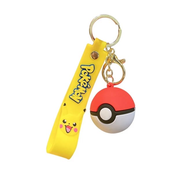 Pokemon Pokeball 3D Silicon Keychains With Bagcharm And Strap