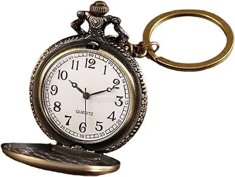 Vintage Owl Pocket Watch Keychain