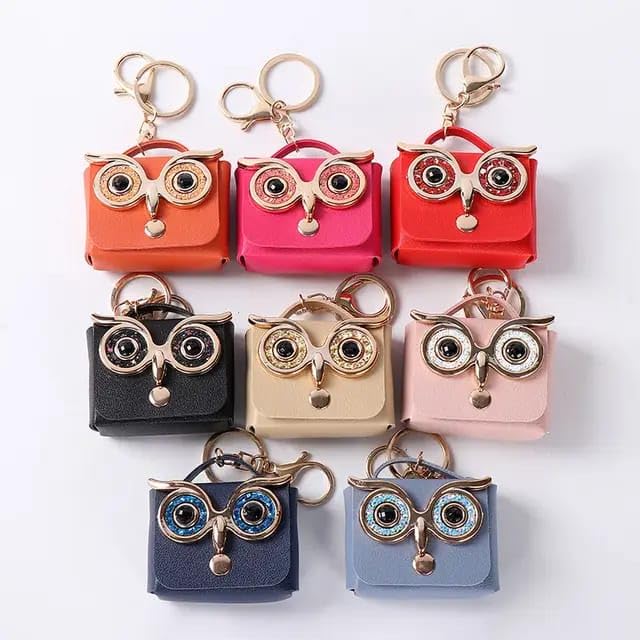 Cute Owl Mask Handbag Keychain With Bagcharm (Select From Drop Down Menu)