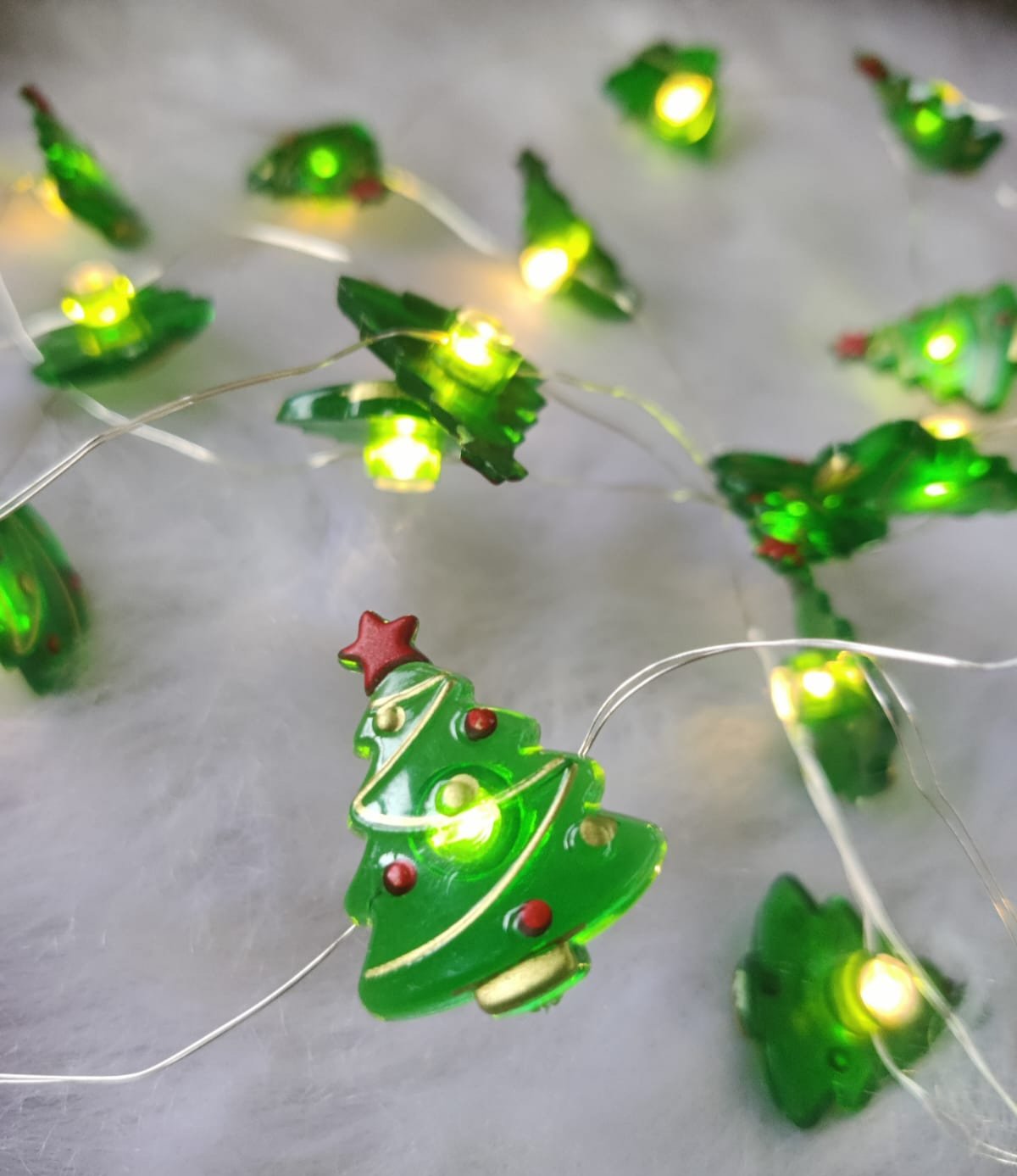 Decorative Christmas Tree String Light - 1.5 mts (Approx) - Battery Operated - 20 Pcs Trees