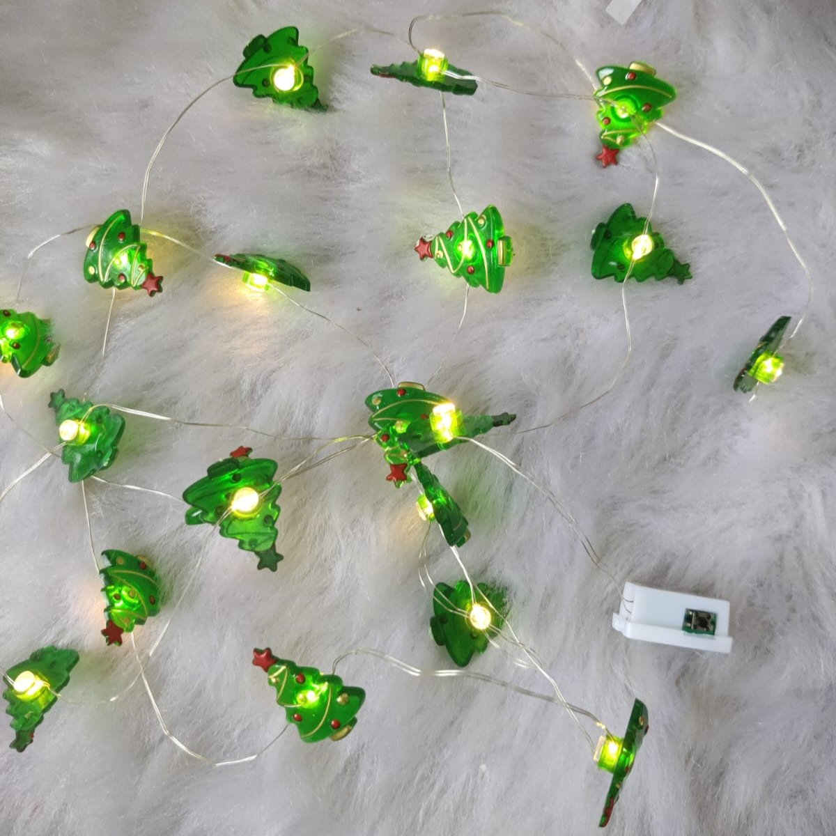 Decorative Christmas Tree String Light - 1.5 mts (Approx) - Battery Operated - 20 Pcs Trees