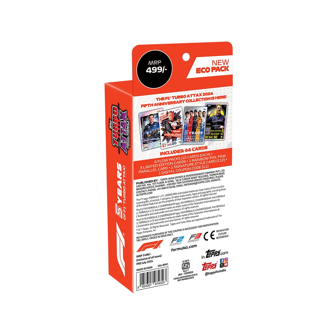 Topps F1 Turbo Attax 2024 Trading and Collectible Card Game (Eco Pack) (No Cash On Delivery Allowed On This Product) - Prepaid Orders Only