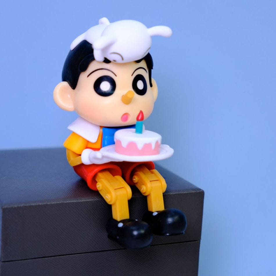 Cute Shinchan With Cake Self-Sitting Figure - Movable Legs