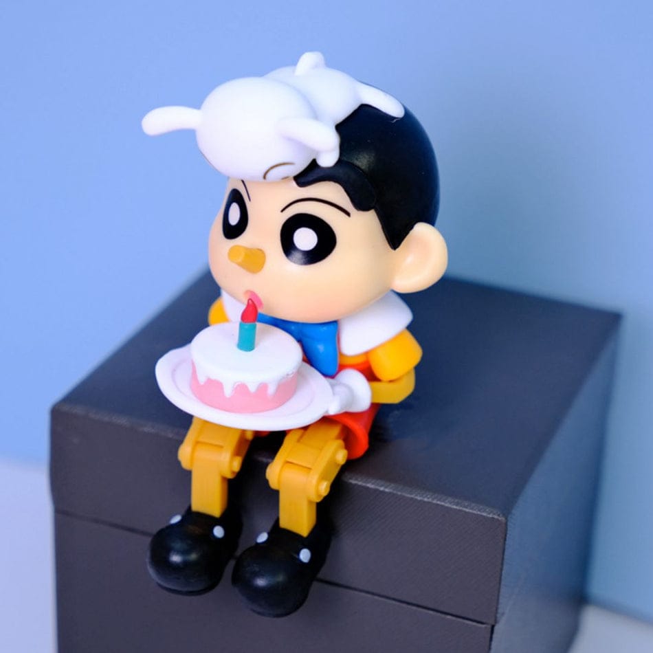 Cute Shinchan With Cake Self-Sitting Figure - Movable Legs