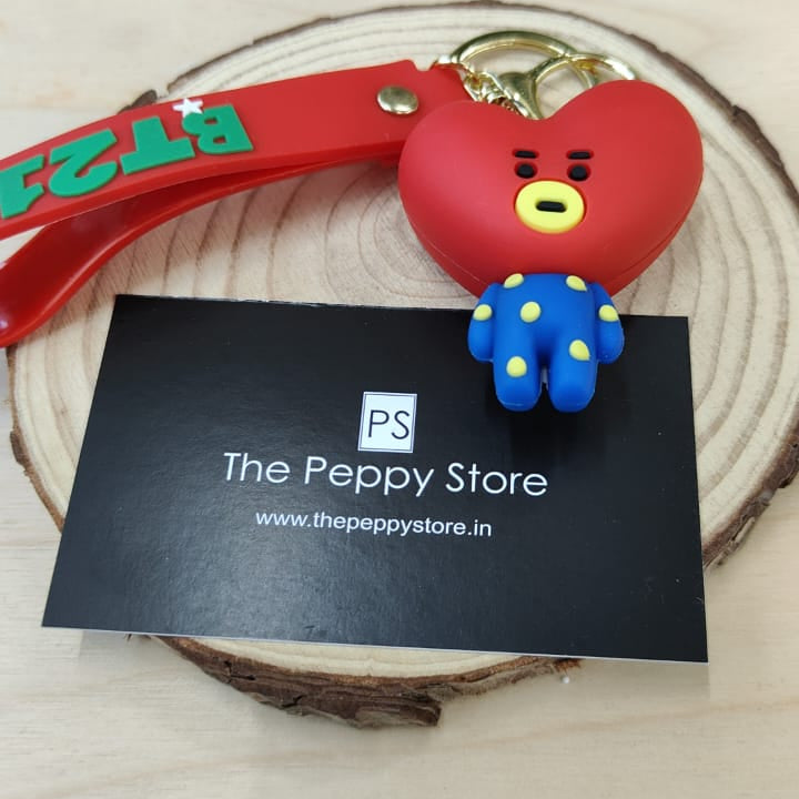 Bts / Bt21 3D Silicon Keychains with  Bagcharm and Strap ( Select From Dropdown Menu)