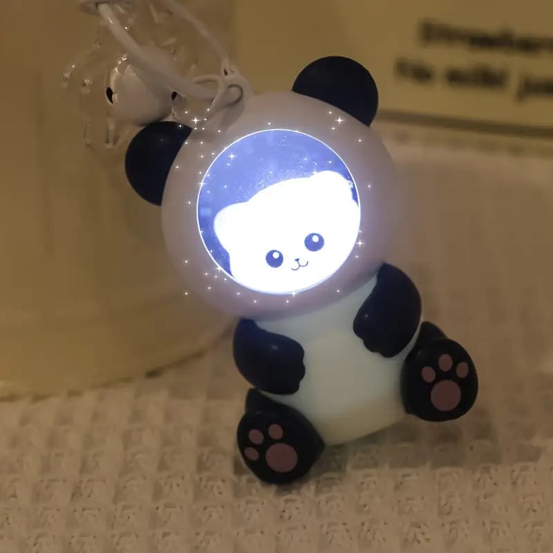 Bear In Panda Cosplay 3D Keychain With Light (Random Bear will be provided)