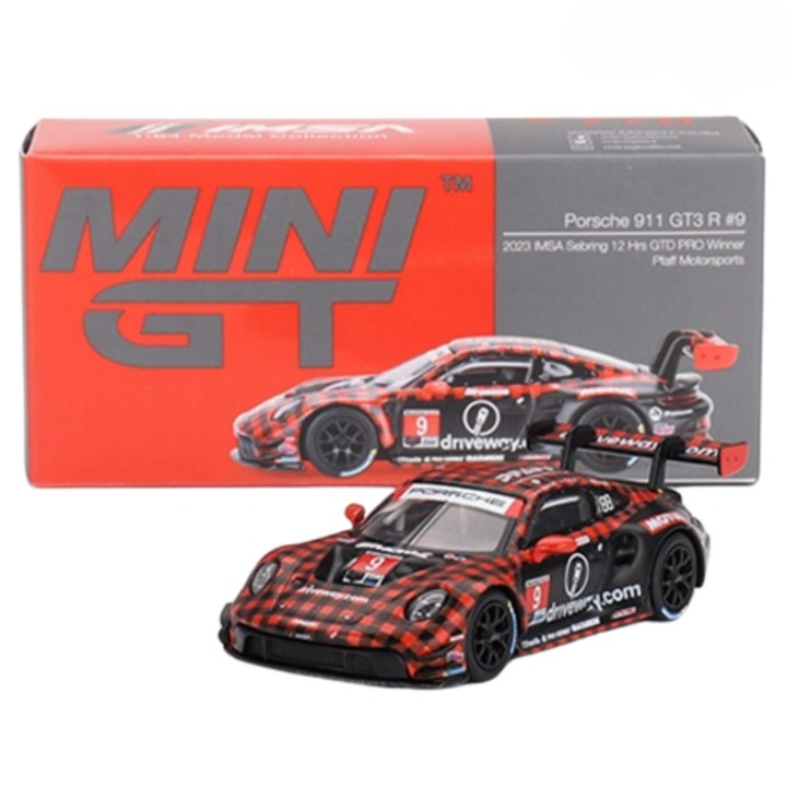 Mini GT Code 770 Porsche 911 GT3 R 9 - 2023 IMSA Sebring 12 Hrs GTD PRO Winner Pfaff Motorsports