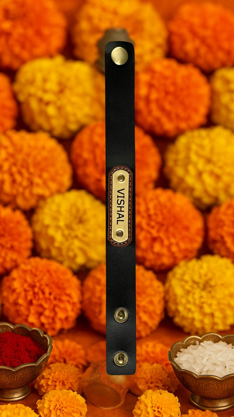 Personalised Rakhi - Black Strap is constant (No Cod on personalised Orders) - Prepaid Orders Only