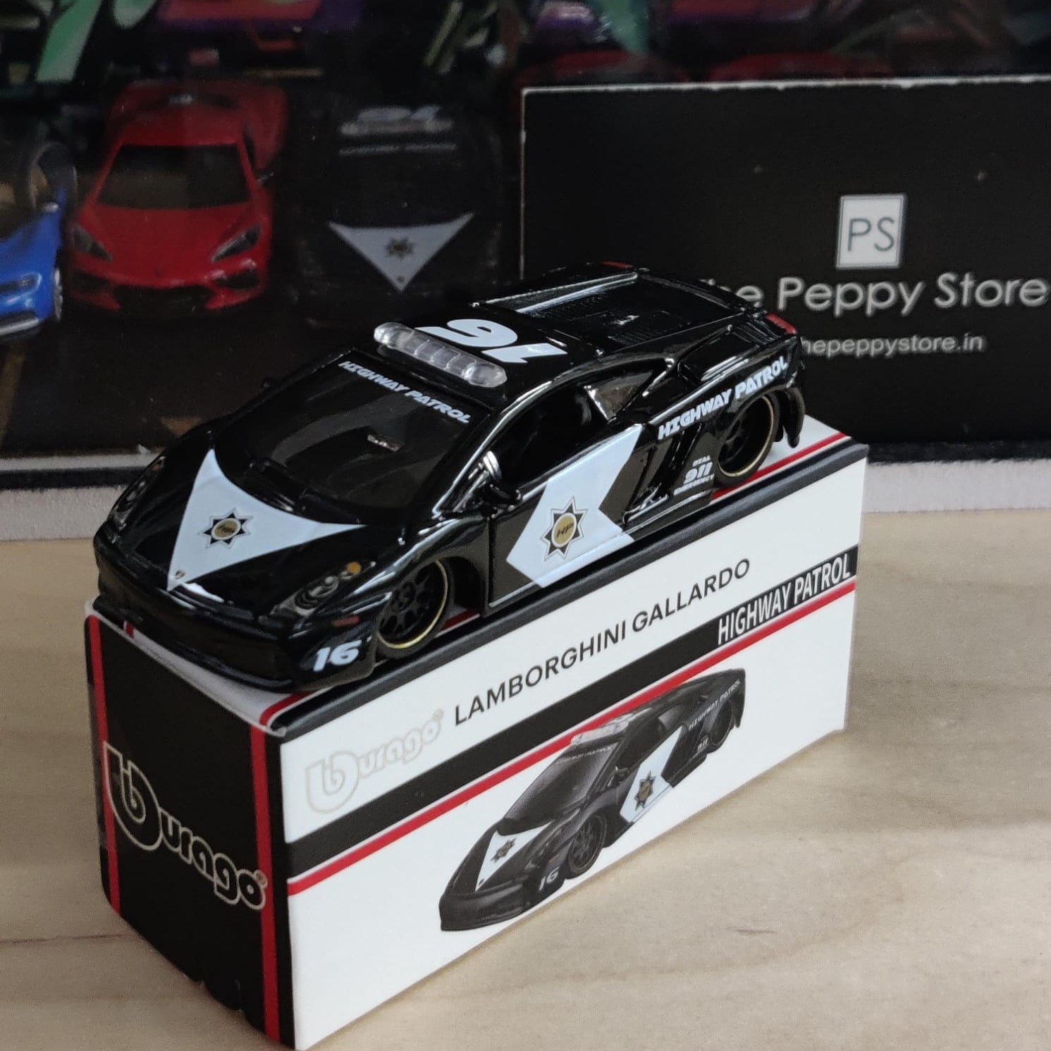 Official Bburago 93 Lamborghini Gallardo Highway Patrol - 1 : 64 Diecast Scale Model