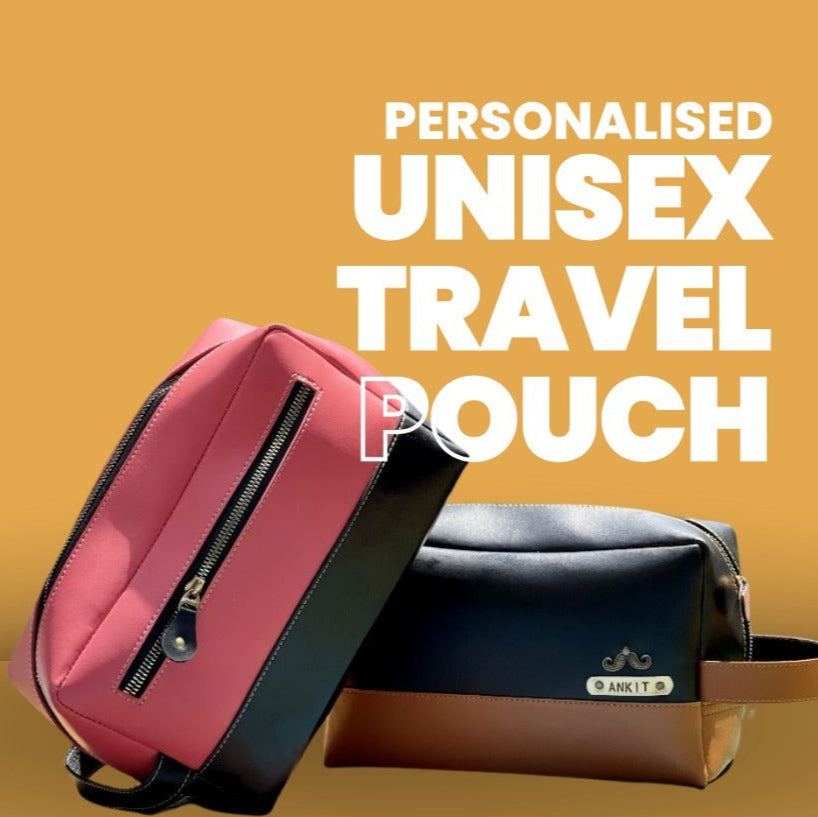 Personalised Unisex Travel Pouches ( No Cod Allowed on this product ) - Prepaid Orders Only