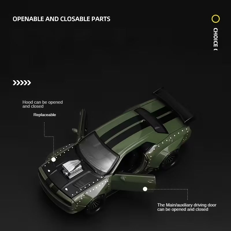 Scale 1 : 36 Official Licensed CCA Cool-Chic Auto 2-In-1 2022 Dodge Challenger SRT Jailbreak Diecast Metal Model Car