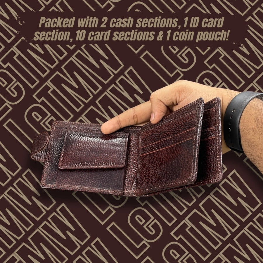 Personalised Pure Leather Twin Men's Wallets (No Cod on Personalised Orders) - Prepaid Orders Only