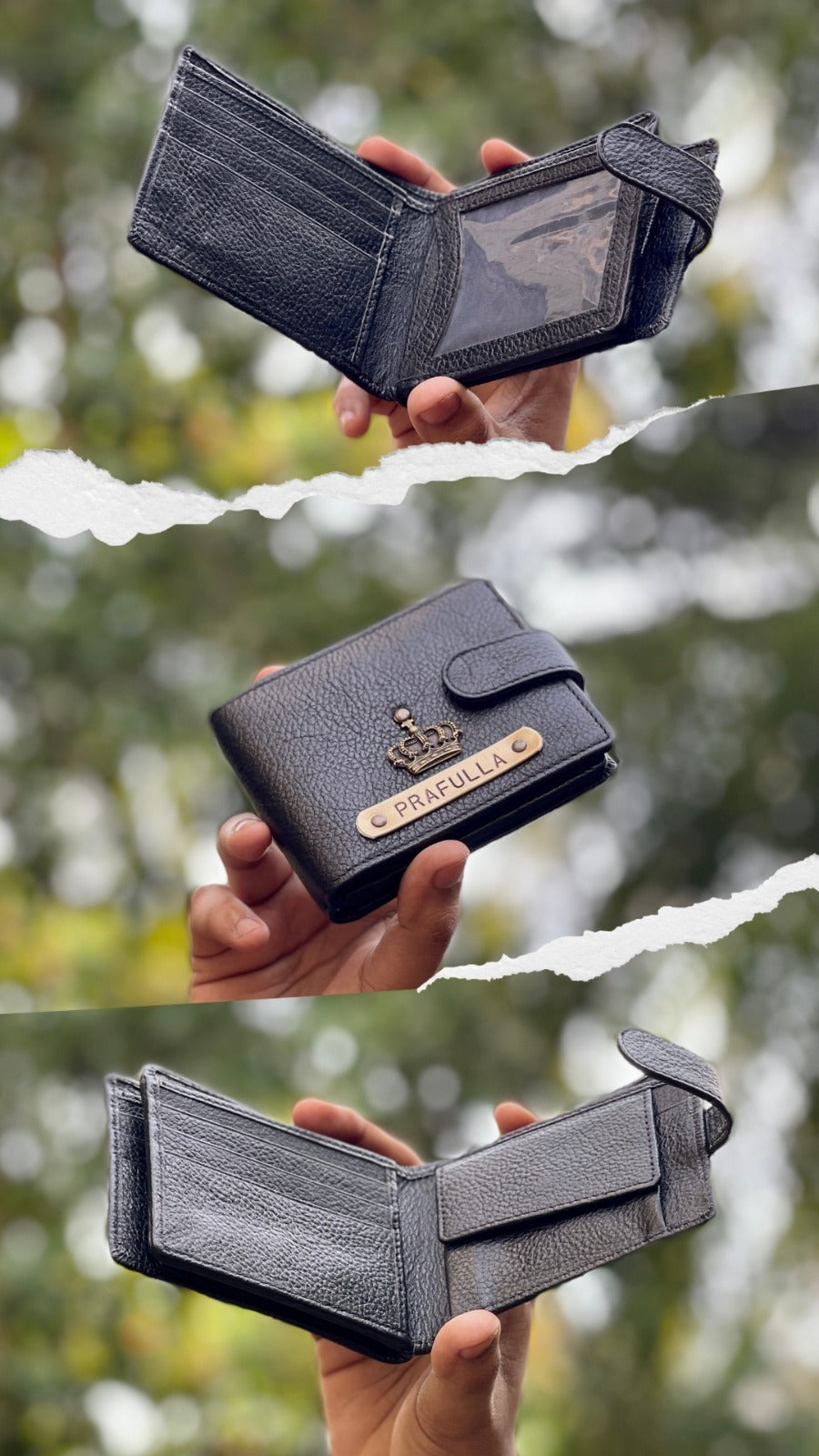 Personalised Pure Leather Twin Men's Wallets (No Cod on Personalised Orders) - Prepaid Orders Only