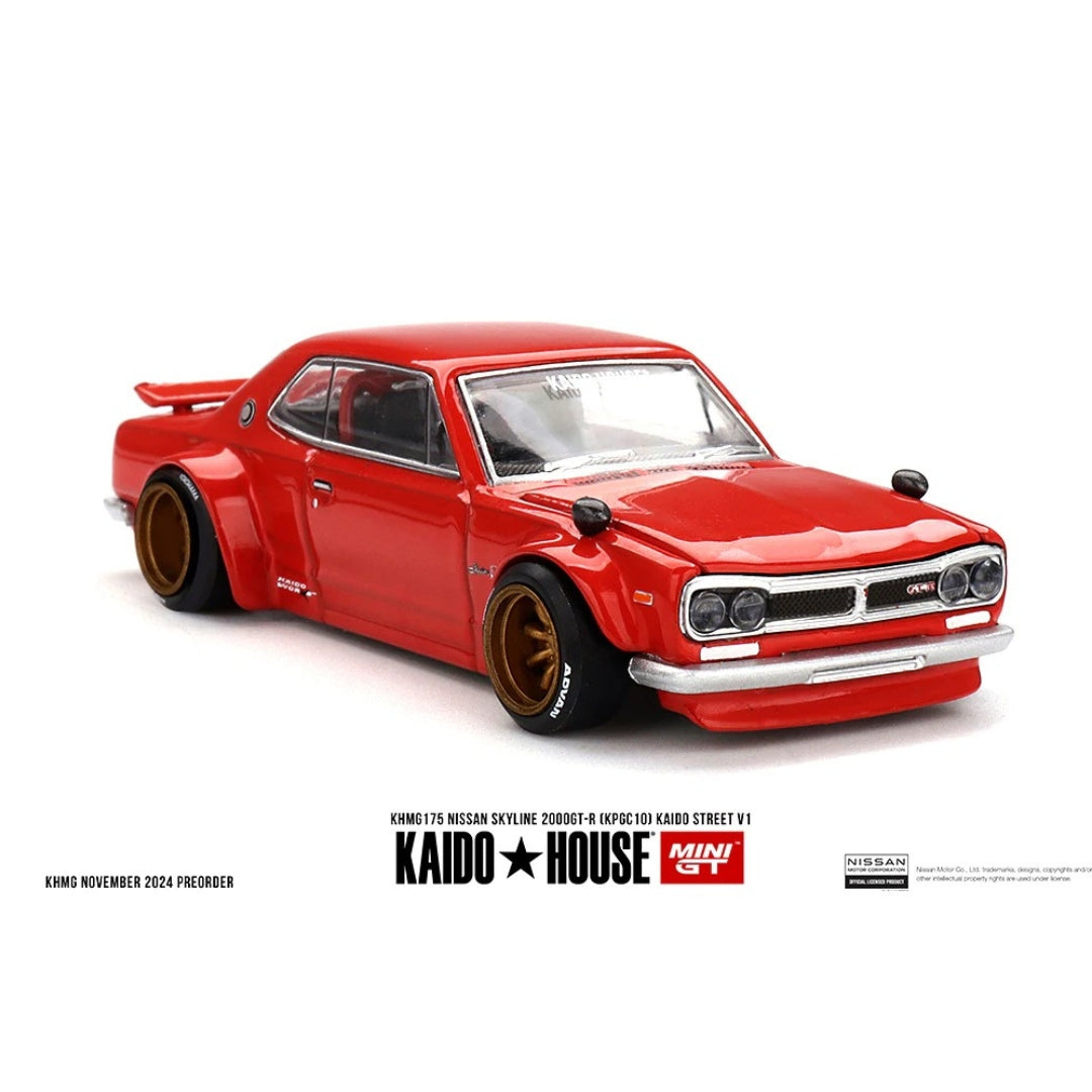 Kaido House x Mini GT - Nissan Skyline 2000GT-R (KPGC10) Kaido Street V1 - Red