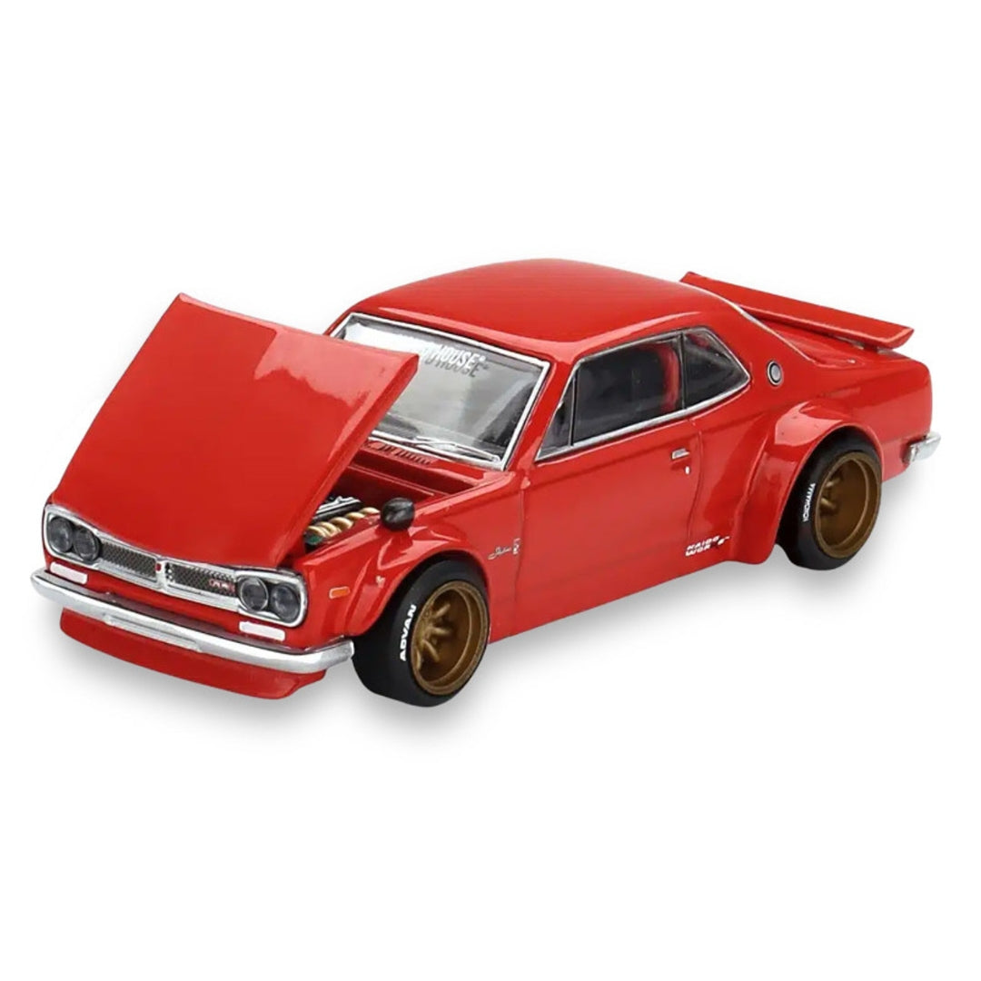 Kaido House x Mini GT - Nissan Skyline 2000GT-R (KPGC10) Kaido Street V1 - Red