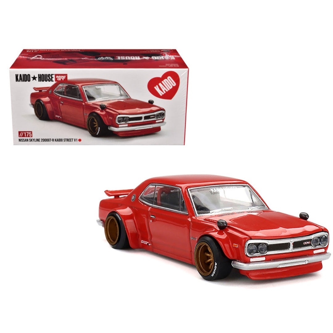 Kaido House x Mini GT - Nissan Skyline 2000GT-R (KPGC10) Kaido Street V1 - Red