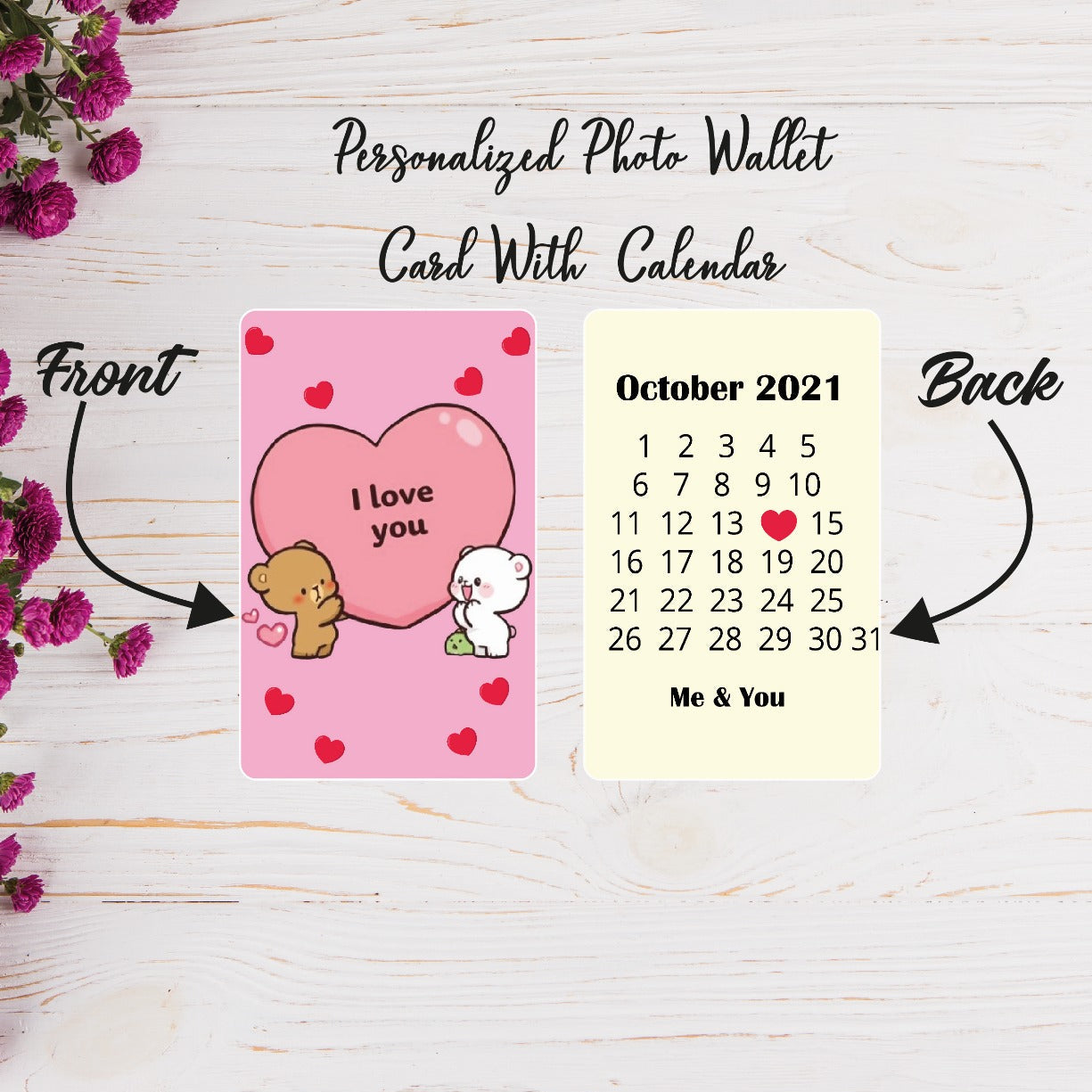 Personalised Calendar Wallet Card ( No COD on Personalised Orders)