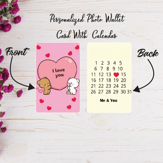 Personalised Calendar Wallet Card ( No COD on Personalised Orders)