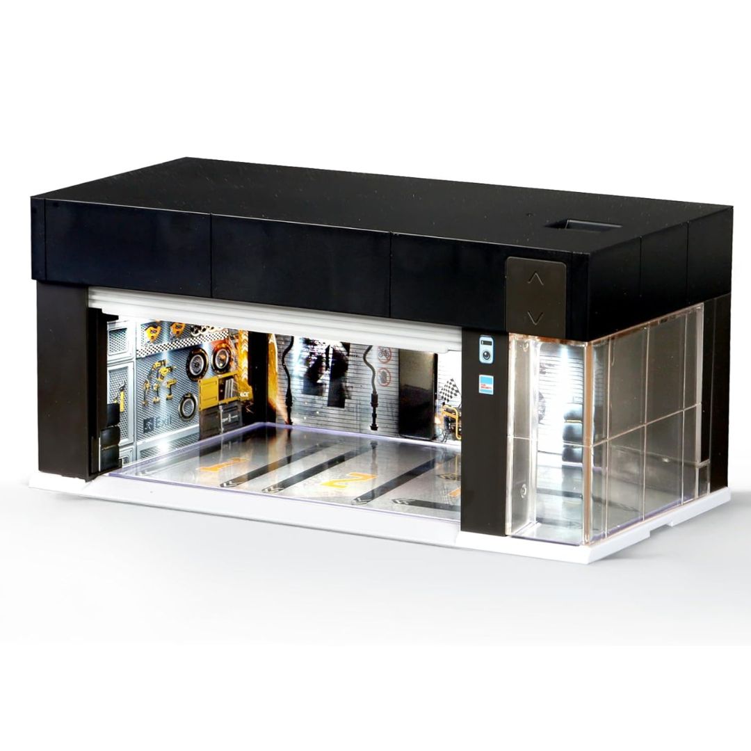 Electric Motorized Garage Diorama With Lights and Voice Control  for 1:64 Diecast Scale Models - USB chargeable and Battery Operated (No Cod Allowed On This Product) - Prepaid Orders Only