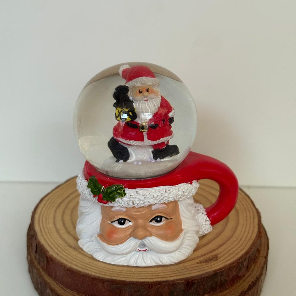 Christmas Mini Santa Snow Globe Decorative Showpiece - Random Design Will Be Provided