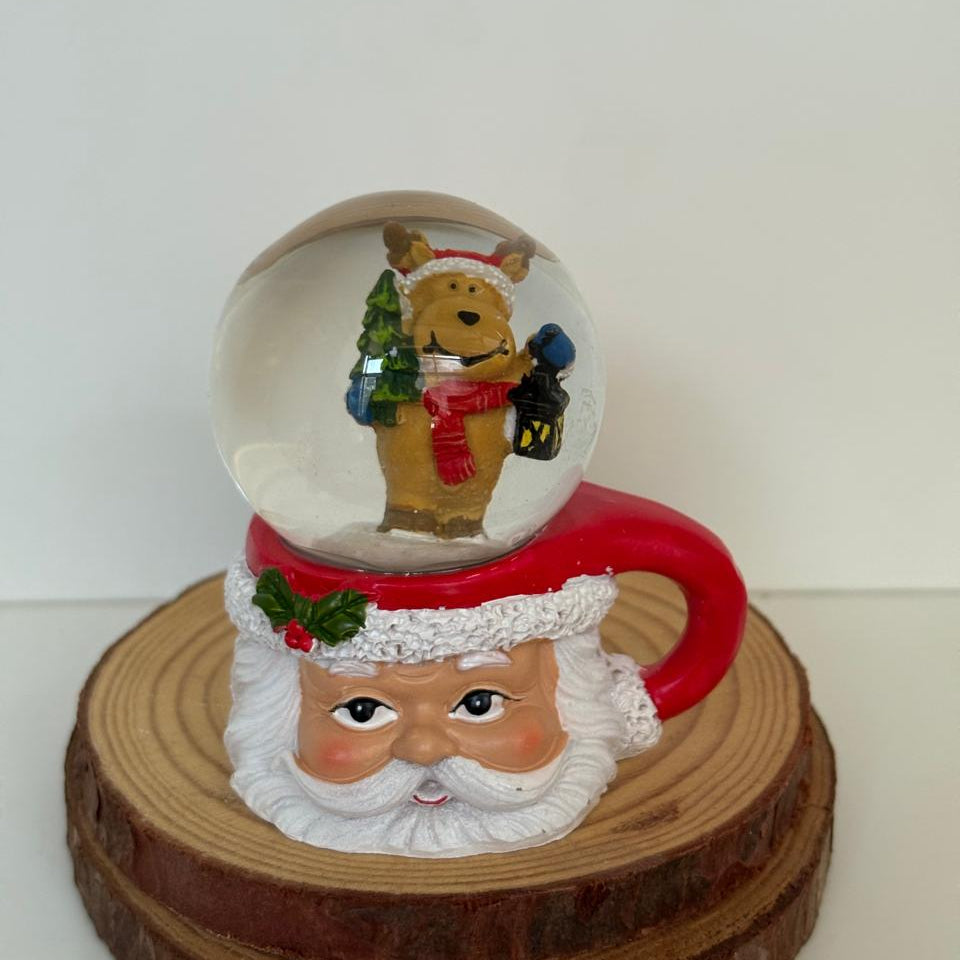 Christmas Mini Santa Snow Globe Decorative Showpiece - Random Design Will Be Provided