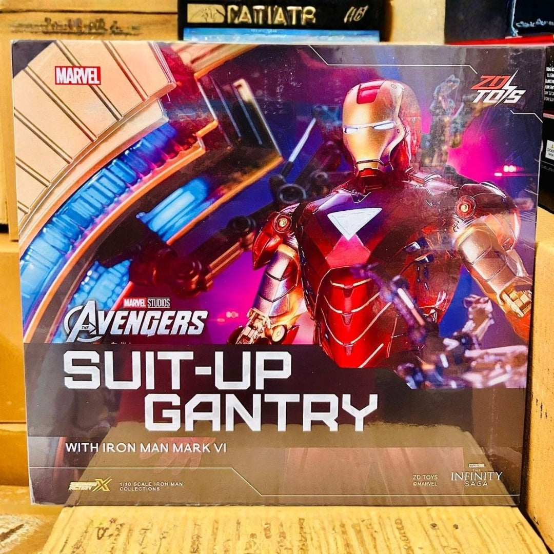 Marvel Studios The Avengers : The infinity Saga iron Man Mark 6 MK06 1:10 Scale Collection Suit-up Gantry Figure by ZD Toys