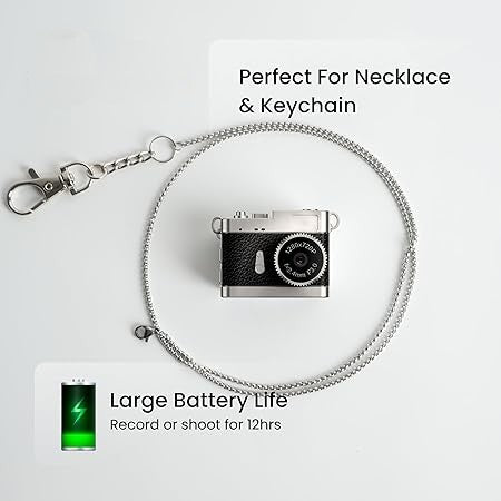 Mini Digital Camera with Filter Modes, 720p HD Video, Flashlight Keychain & Necklace (Choose From Drop Down Menu)