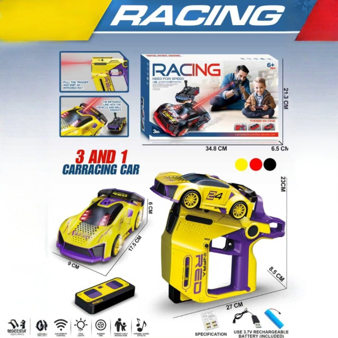 Laser 3-in-1 Infrared Gun 2.4 GHz R/C Alloy Model Car  (Choose From Drop Down Menu)