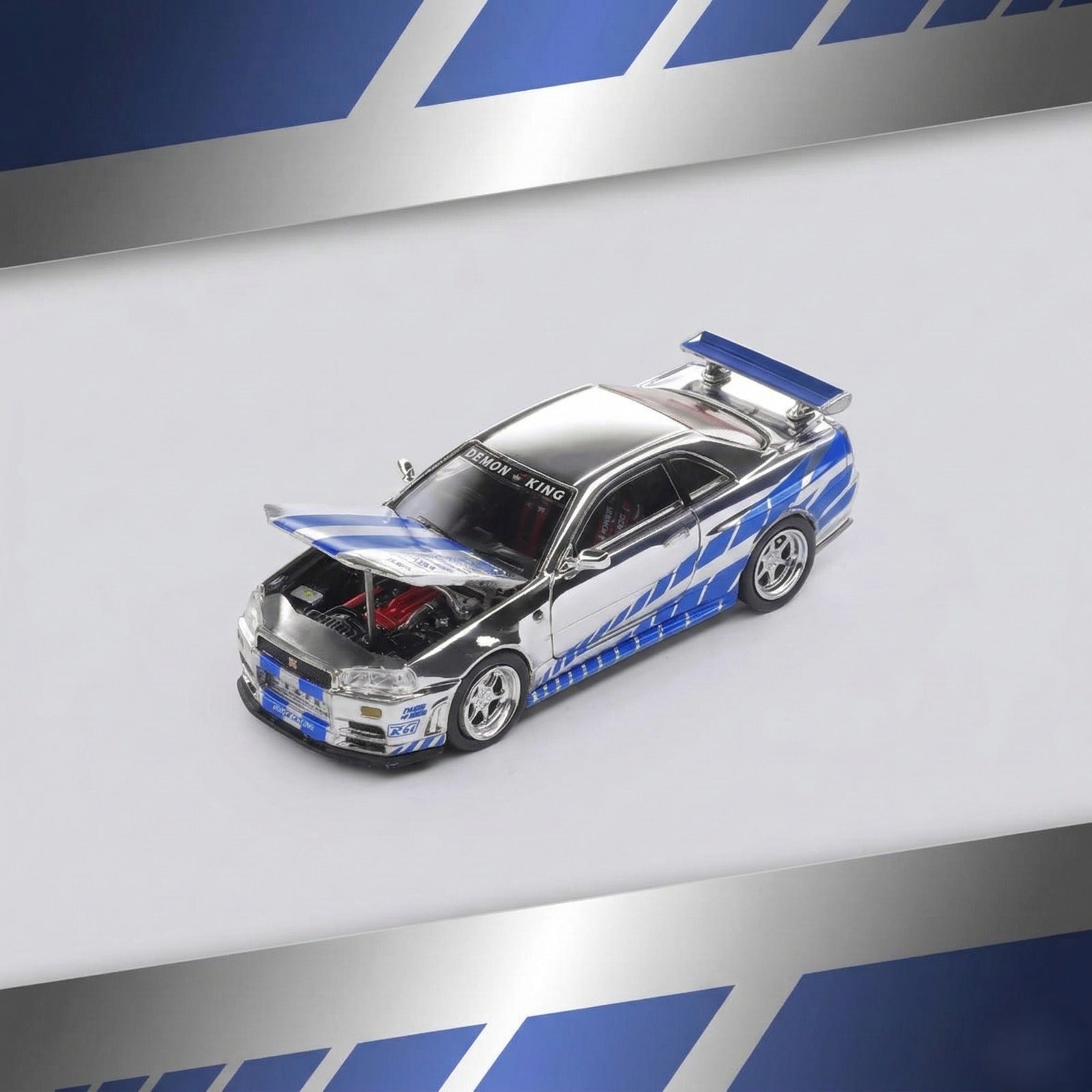 Demon King Auto Scale 1 : 64 Diecast Scale Model - Skyline R34 ( Chase Model )