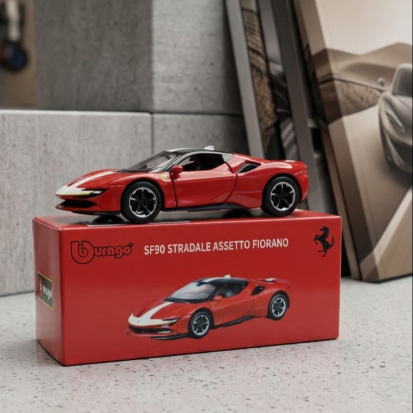 Bburago SF90 Stradale Assetto Fiorano 1:64 Diecast Model Car