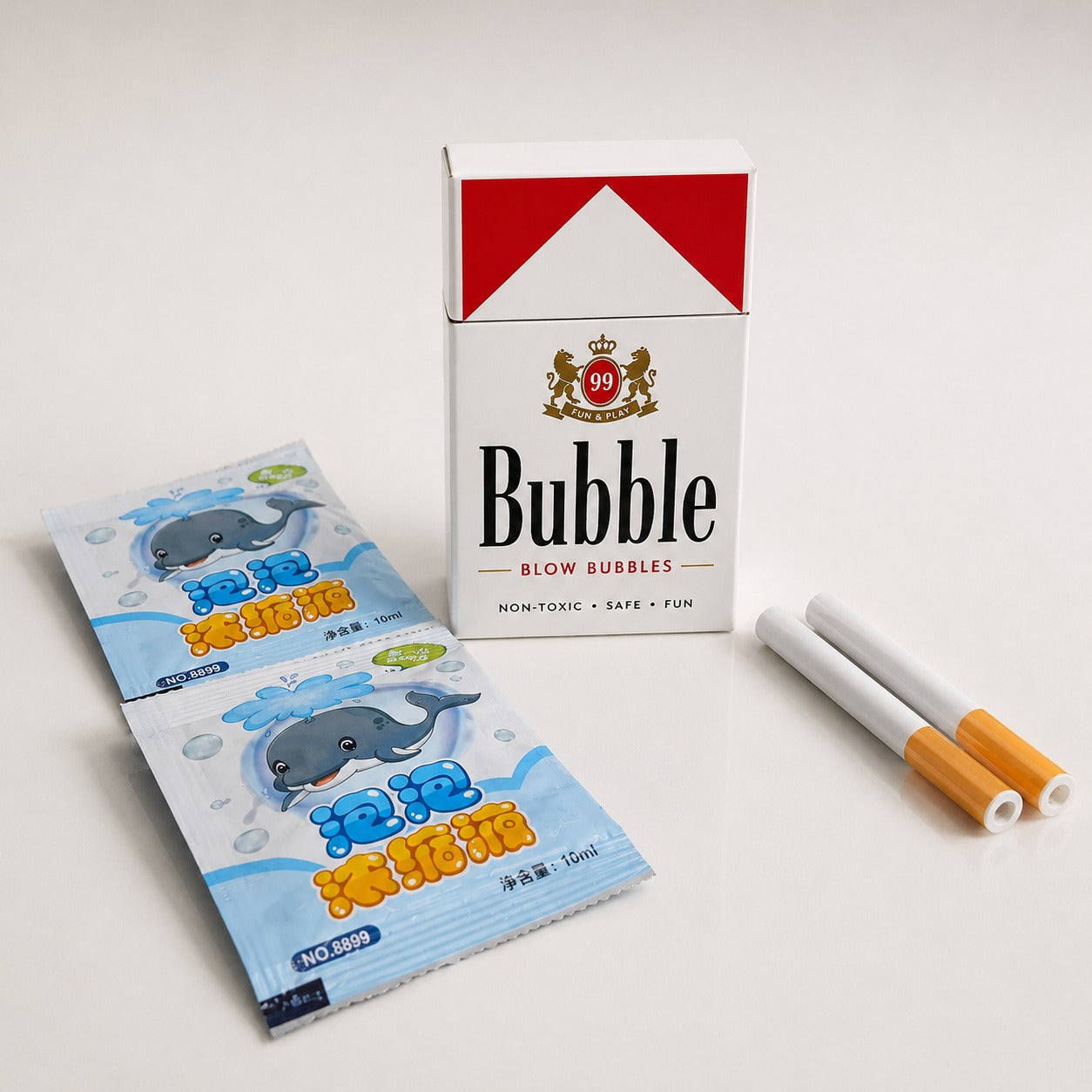 Bubble Case Prank Kit (Includes Case + 2 Fake Sticks + 2 Random Bubble Solution Packs)