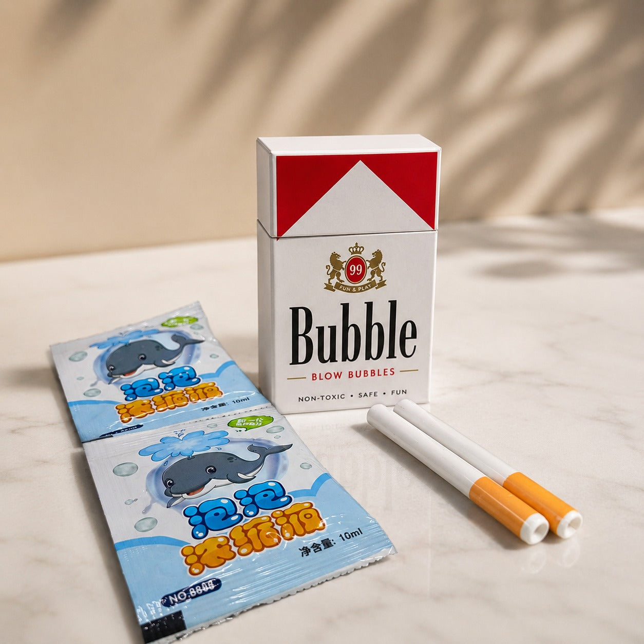 Bubble Case Prank Kit (Includes Case + 2 Fake Sticks + 2 Random Bubble Solution Packs)