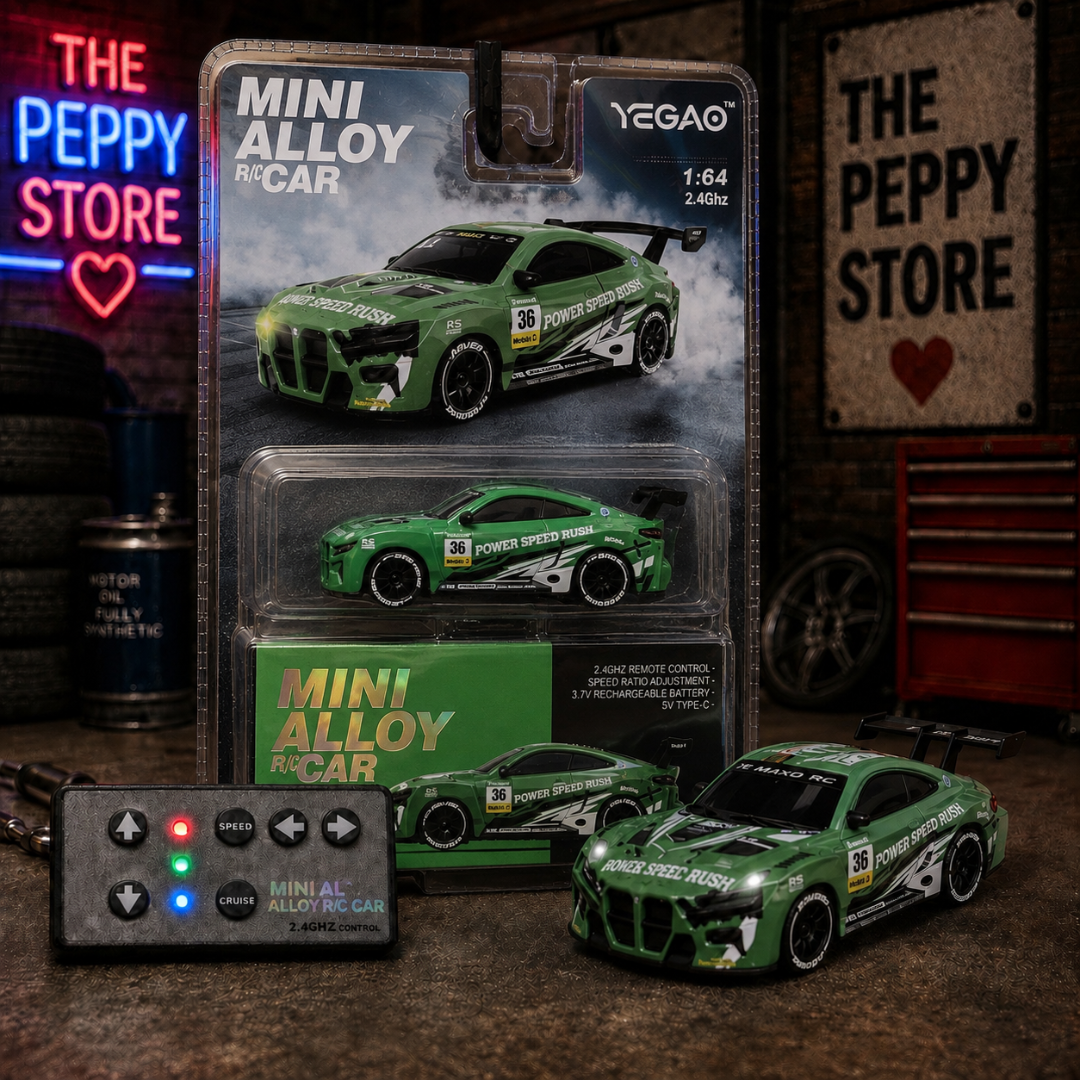 YEGAO BMW 1:64 Mini RC Alloy Sports Drift Car 2.4GHz Remote Control Car | Green Die-Cast Racing Car with Controller