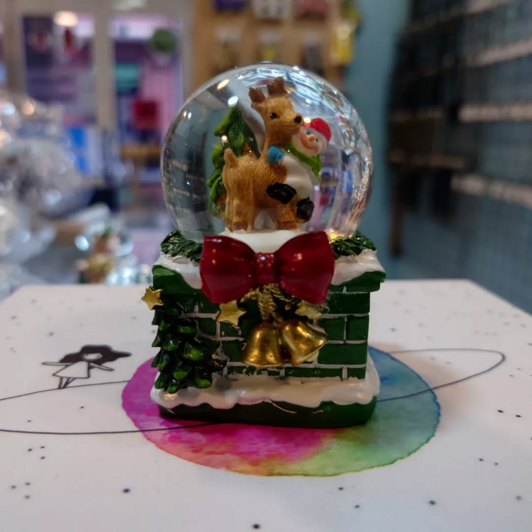 Christmas Snow Globe Decorative Showpiece - Random Design Will Be Provided