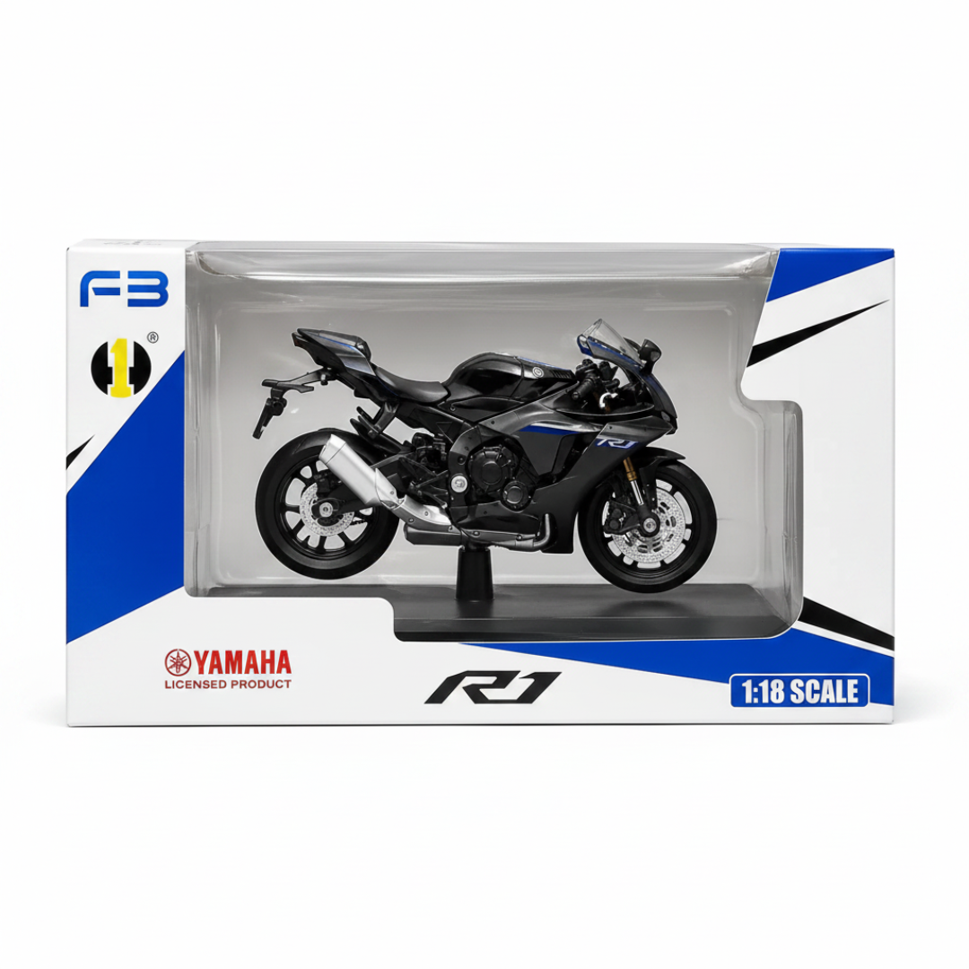 Yamaha YZF-R1 1:18 Scale Die-Cast Model Motorcycle – Black