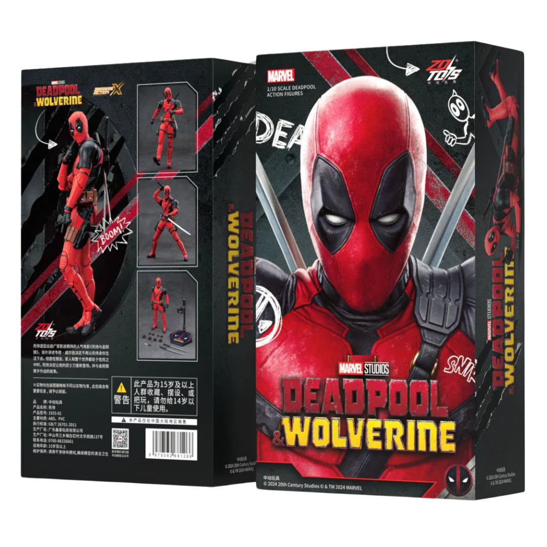 Marvel Studios Deadpool & Wolverine : 1:10 Scale Deadpool Action Figure by ZD Toys (Size-7 Inch)