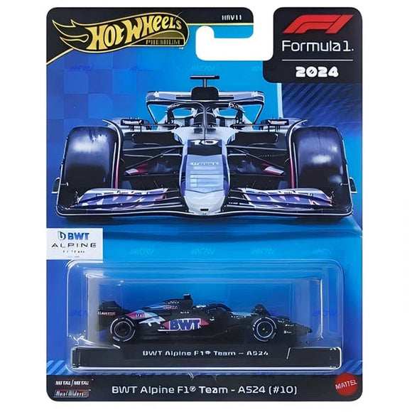 Hot Wheels Scale 1:64 Imported Premium  Formula F1  2024 Diecast Model Cars -BMW Alpine F1 Team - A524 #10 Pierre Gasly