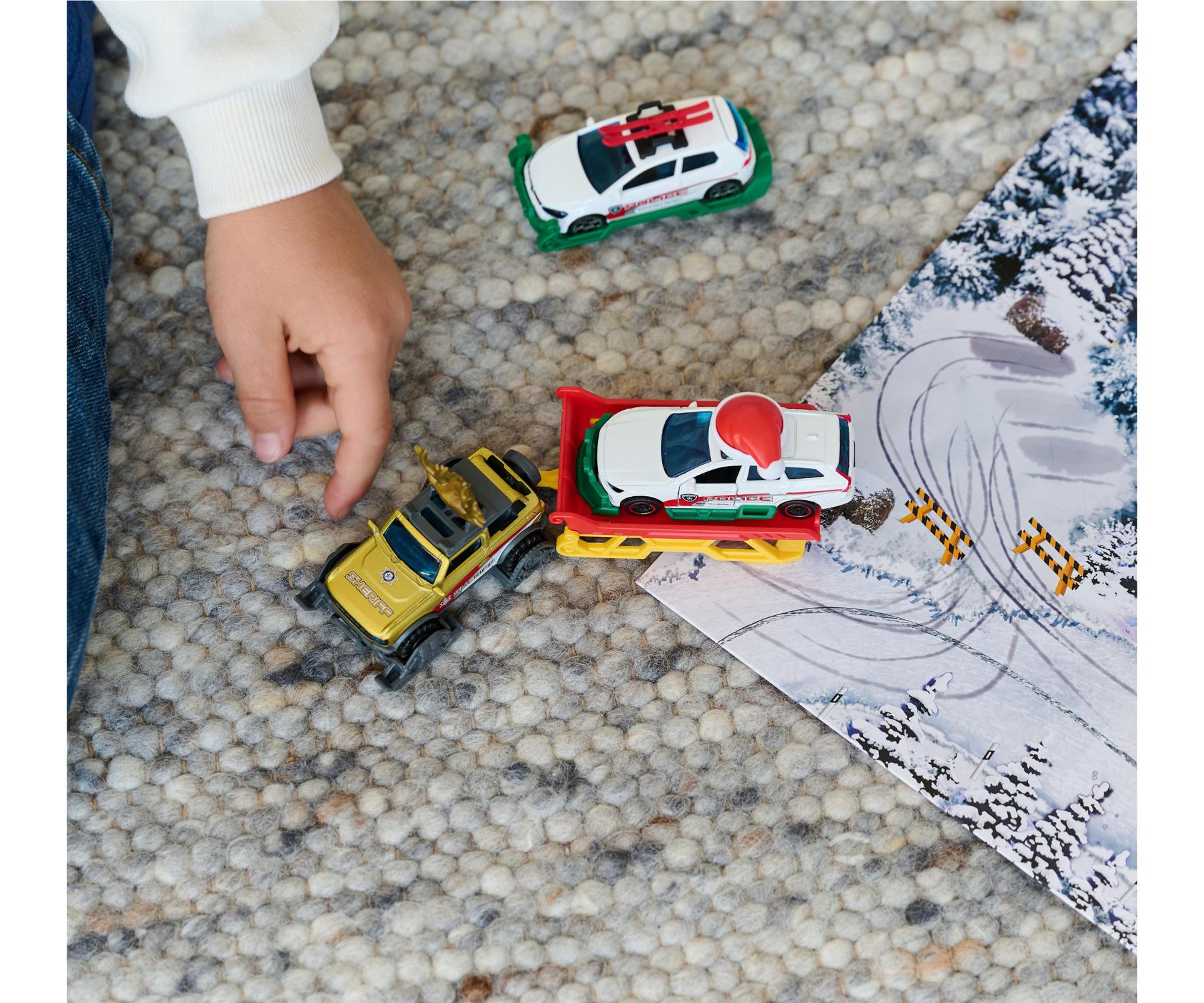 Majorette Advent Calendar 24 Surprises , 8 Metal Vehicles, 16 Accessories Premium Diecast Car Model