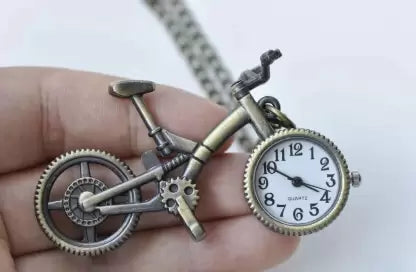 Bicycle Pocket Watch with Keychain